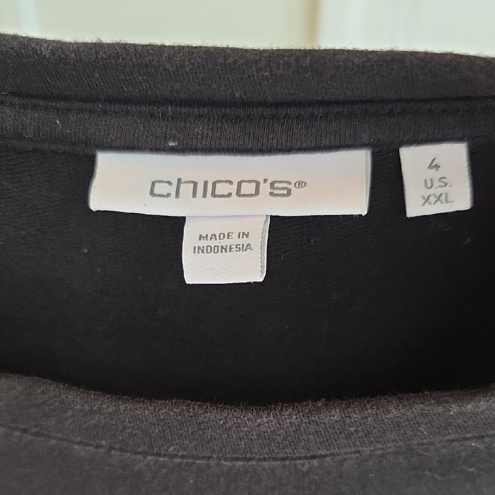 Chico's Black and White Track Pants and Top Set Plus Size - Picture 2 of 10